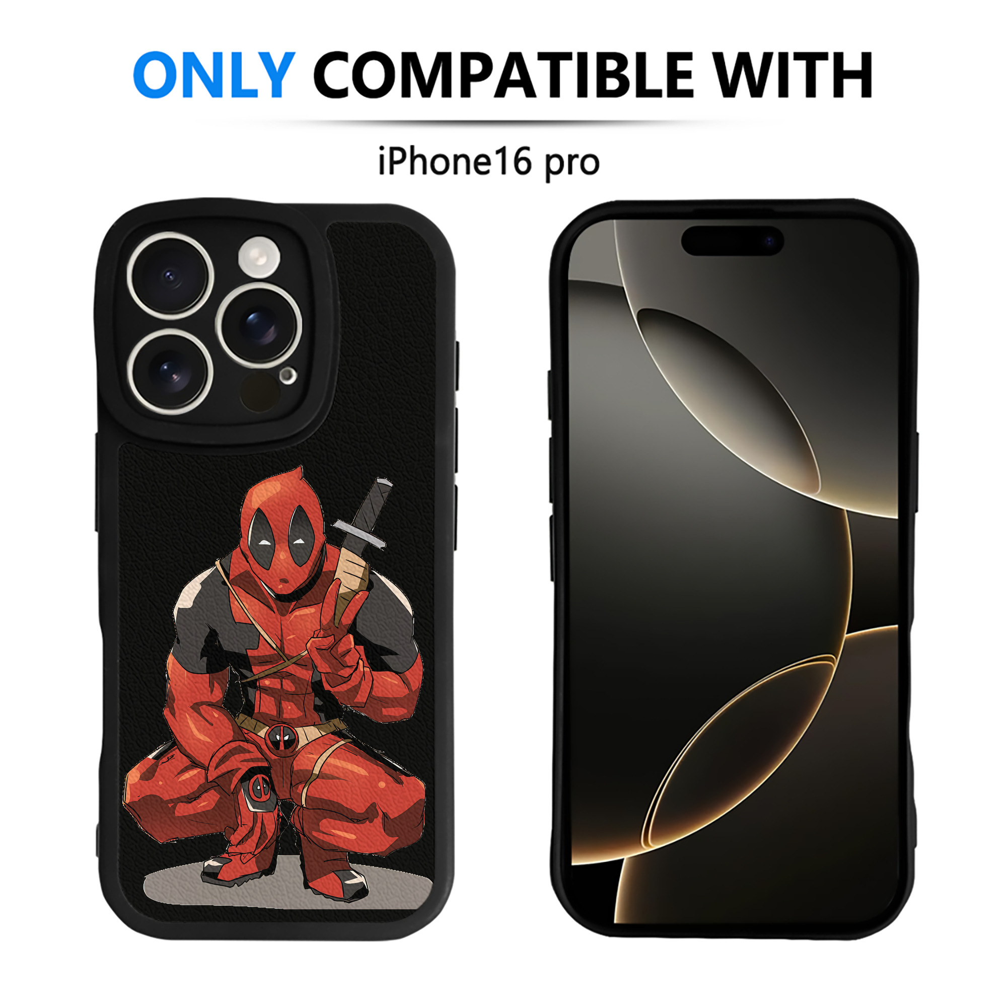 （画像用） Deadpool デッドプール 【iPhone 16シリーズ対応】シリコンスマホケース（レザー調） 材質：シリコン